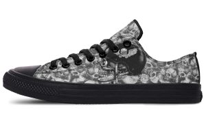 Skull Rider Pattern Black Lowtop Sneaker