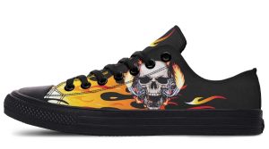 Fire Skull Black Lowtop Sneaker
