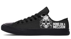 "Mind On The Mission" Skull Black Lowtop Sneaker